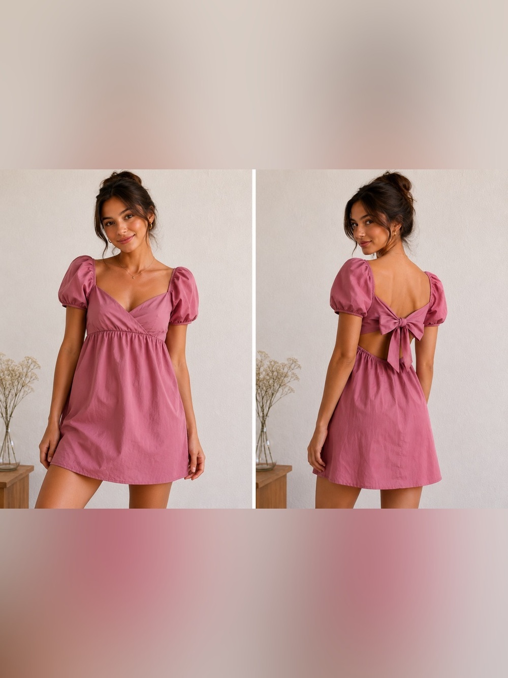 Wilfred x Aritzia | Heirloom Pink Puffy Sleeve Tie Back Opera Dress - Size XXS